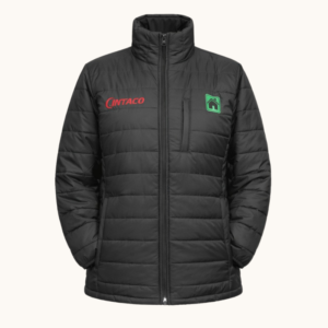 Chompa impermeable negra para hombre personalizable con logo corporativo