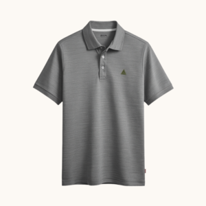 Camiseta polo gris para hombre confeccionada a medida con tela resistente y diseño clásico