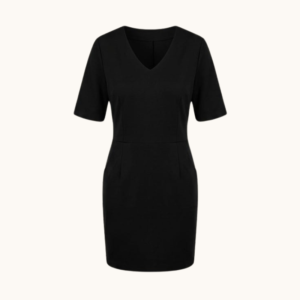 Vestido negro para mujer confeccionado a medida con diseño elegante